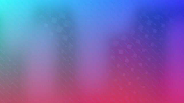 Animation of glowing light spots moving over blue to pink background