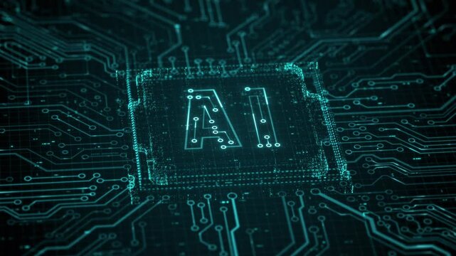 AI artificial intelligence and data mining. Chat deep learning. Computer chip technology. Futuristic cyber innovation automation and autonomous brain. Chat text generative AI. Neural network 3D