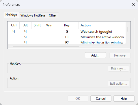 У HotKeyBind простой минималистичный интерфейс