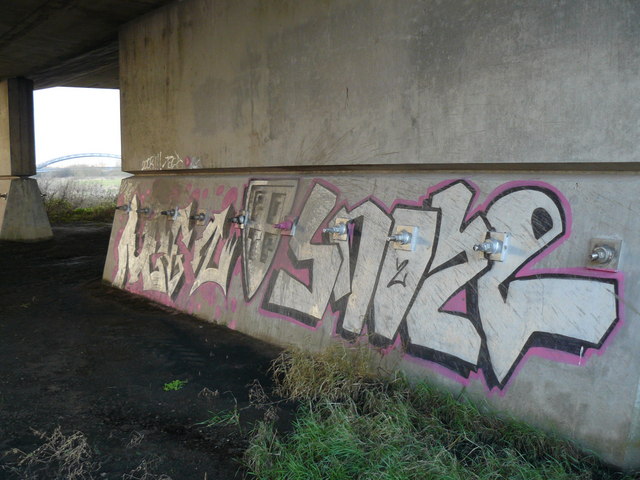 File:Graffiti under the M1 - geograph.org.uk - 1105910.jpg