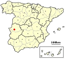 Localización de Cáceres en España