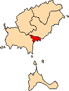 Localització de la ciutat d'Eivissa - Location of the Ibiza town