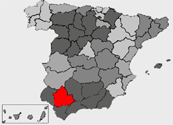 Español: Situación de la provincia de Sevilla en España Français : Situation de la province de Séville en Espagne English: Seville province in Spain
