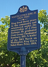 PA Historical Marker, Calvary Baptist Church, Chester, Pennsylvania