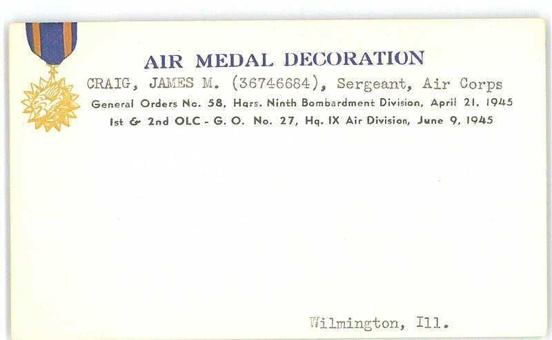 File:Air Force Award Cards (Air Medal)- Cox, Adair - Crandell, William - DPLA - cd934e740fb53db6cd4e1e25156c4de7 (page 860).jpg