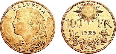 100 gold francs 1925