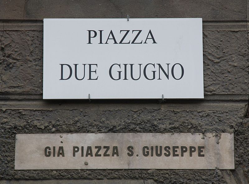 File:Livorno Piazza Due Giugno street name 01.JPG