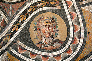 Pavement mosaic with the head of a satyr Palazzo Massimo, Italy.