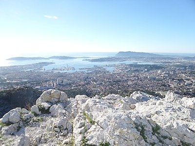 a view of the city from Mont Faron