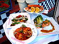 Sample of seafood offered at Monterey's Old Fisherman's Wharf