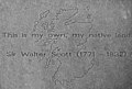 Sir Walter Scot's stone slab at the Makars' Court in Edinburgh. June 2012.