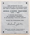 English: Memorial plaque for the playwright Andreas Schuster-Drabosnjak at the cemetery Deutsch: Gedenktafel für den Volkspoeten und Volksdramatiker Andreas Schuster-Drabosnjak am Friedhof