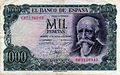 Recto 1 000 Pesetas (1971)