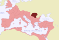 Map of the Roman Empire during 116, the province Dacia highlighted.
