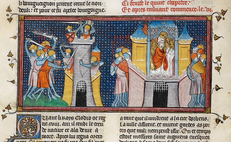 File:Huns sacking Orleans, Agnan's prayer, from Chroniques de France ou de St Denis, 14th century (22716441545).jpg