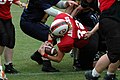 Ladies football in Germany, Hamburg Amazons (red) vs Berlin Kobras (blue)