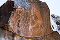 Rock carving known as "Meercatze" (named by archaeologist Leo Frobenius) in Wadi Methkandoush