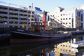 Portwey steam tug in West India docks