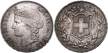 5 silver CHF 1908