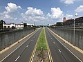 File:2021-08-26 12 37 29 View north along New Jersey State Route 129 (Canal Boulevard) from the overpass for U.S. Route 206 (South Broad Street) in Trenton, Mercer County, New Jersey.jpg