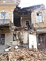 Immeuble effondré à la suite d'un tremblement de terre dans la vieille ville