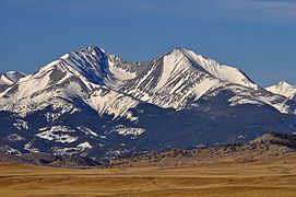 Loco Mountain (left) in Crazy Mountains