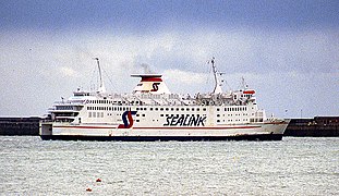 Cote d'Azur Sealink ferry departing from Dover in 1991