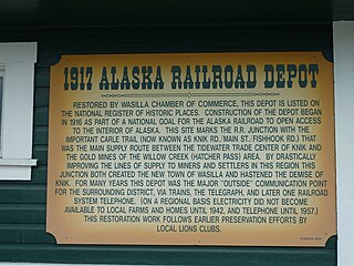 Wasilla railway station - plate, Alaska, 2011