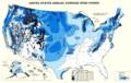 U.S. wind power map, 1985 estimate