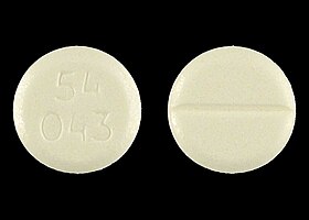 Two generic azathioprine oral tablets, 50 mg each