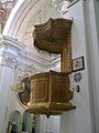 The wooden pulpit