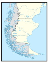 Map of Santa Cruz Province, Patagonia