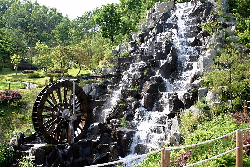 File:Korea-Andong-Waterfall built in a park near the Forestry Museum-01.jpg