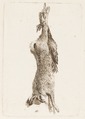 Dead hare and pheasant, etching by F. N. König, 1798