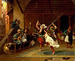 Dance of Albanians label QS:Len,"Dance of Albanians" label QS:Lpl,"Taniec Albańczyków" 1886