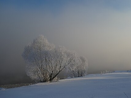 Winter sunrise over the Moscow River