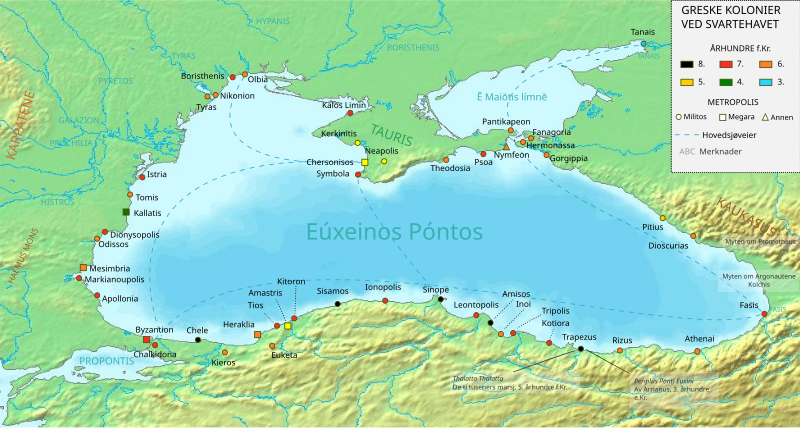 File:Greek colonies of the Euxine Sea Norwegian.svg