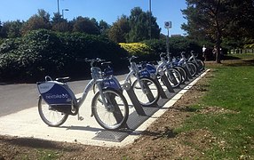 Bike docking station at Surrey Science park, Guildford