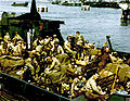 View of an LCT with American troops and equipment loaded aboard awaiting the signal for the assault against the continent. England. Undated - June 1944