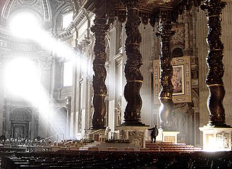 Baldachin and nave of the Basilica