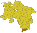Lage des Landkreises Göttingen in Niedersachsen