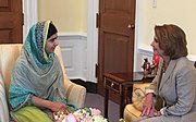 With Malala Yousafzai (24 June 2015)