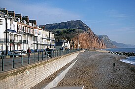 Sidmouth seafront looking east