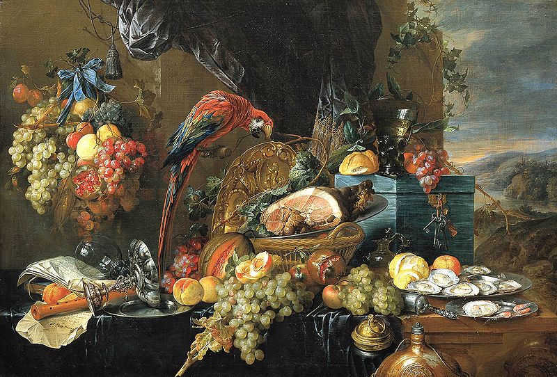 File:Heem, Jan Davidsz. de - A Richly Laid Table with Parrots - c. 1650.jpg