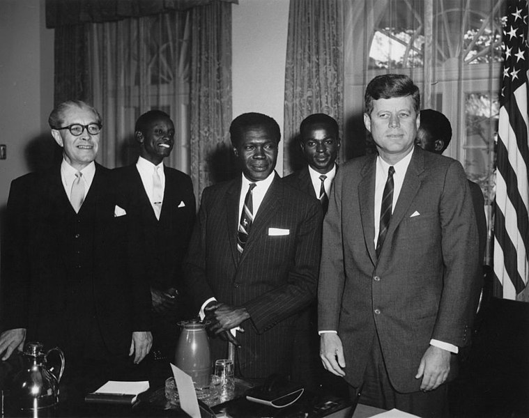 File:President John F. Kennedy with Prime Minister of Uganda, A. Milton Obote, and Ugandan Officials.jpg