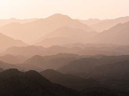 Mountains of Wadi Shawka at sunrise