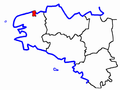 Localisation du canton de Saint-Pol-de-Léon au sein de la Bretagne.