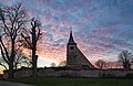 Gundelsheim - Michaelsberg - Michaelskapelle mit Friedhof - Ansicht von Osten bei Sonnenuntergang