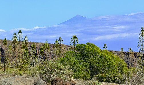 View of the Teide from La Gomera above Playa Santiago