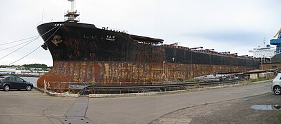 The bulk carrier Feng Li 9 undergoing repair at A&P Tyne, Hebburn, United Kingdom